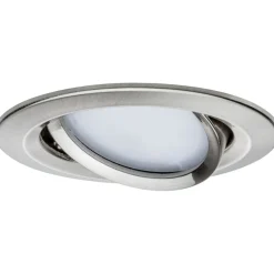 Upotettava LED-valaisin Paulmann Nova Plus Coin, Smart Home Zigbee 3.0, Ø84mm, RGBW+, himmennettävä, harjattu rauta