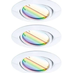 Upotettava LED-valaisin Paulmann Base Coin, 3kpl, Smart Home Zigbee 3.0, Ø90mm, himmennettävä, RGBW+, mattamusta
