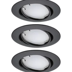 Upotettava LED-valaisin Paulmann Base Coin, 3kpl, Smart Home Zigbee 3.0, Ø90mm, himmennettävä, RGBW+, mattamusta