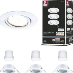 Upotettava LED-valaisin Paulmann Base Coin, 3kpl, Smart Home Zigbee 3.0, Ø90mm, himmennettävä, 3000K, mattamusta