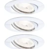 Upotettava LED-valaisin Paulmann Base, 3kpl, Ø90mm, GU10, 5W, 350lm, 3000K, himmennettävä, valkoinen