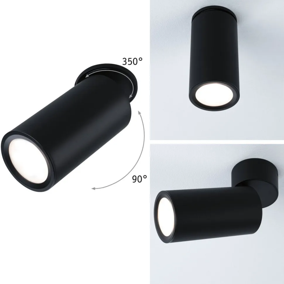 Upotettava LED-kohdevalaisin Paulmann Turnal, 60mm, 90°, 6W, 470lm, 2700K, himmennettävä, mattamusta