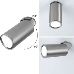 Upotettava LED-kohdevalaisin Paulmann Turnal, 60mm, 90°, 6W, 470lm, 2700K, himmennettävä, mattamusta