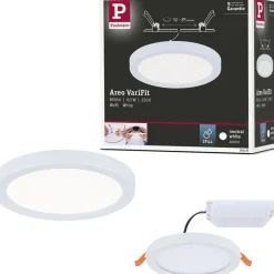 Upotettava LED-paneeli Paulmann VariFit Areo, IP44, Ø11.8cm, 6.5W, 4000K, valkoinen