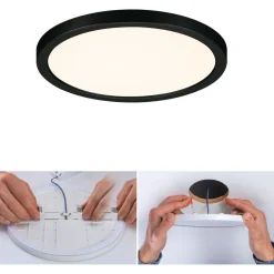 Upotettava LED-paneeli Paulmann VariFit Areo, IP44, Ø175mm, 13W, 3000K, musta