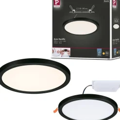 Upotettava LED-paneeli Paulmann VariFit Areo, IP44, Ø175mm, 13W, 3000K, musta