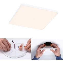 Upotettava LED-paneeli Paulmann VariFit Veluna Edge, IP44, 16x16cm, 12W, 3000K, valkoinen