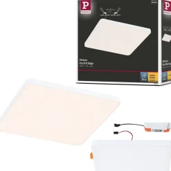 Upotettava LED-paneeli Paulmann VariFit Veluna Edge, IP44, 16x16cm, 12W, 3000K, valkoinen