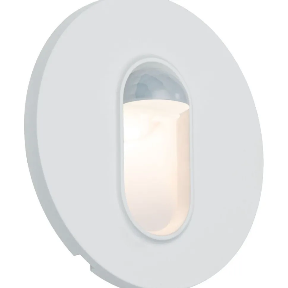 Upotettava LED-seinävalaisin liike- ja hämärätunnistimella Paulmann, Ø78mm, 2.7W, 65lm, 2700K, valkoinen