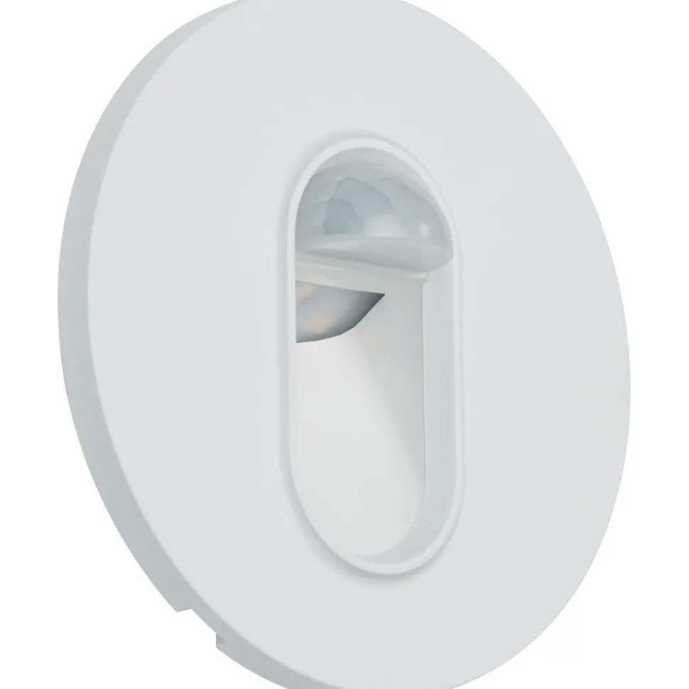 Upotettava LED-seinävalaisin liike- ja hämärätunnistimella Paulmann, Ø78mm, 2.7W, 65lm, 2700K, valkoinen