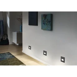 Upotettava LED-seinävalaisin Paulmann Edge Quadro, 80x80mm, 1.2W, 50lm, 2700K, mattavalkoinen
