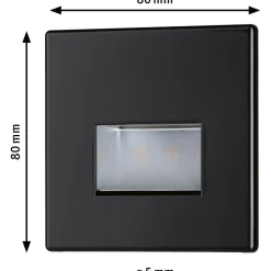 Upotettava LED-seinävalaisin Paulmann Edge Quadro, 80x80mm, 1.2W, 50lm, 2700K, mattavalkoinen
