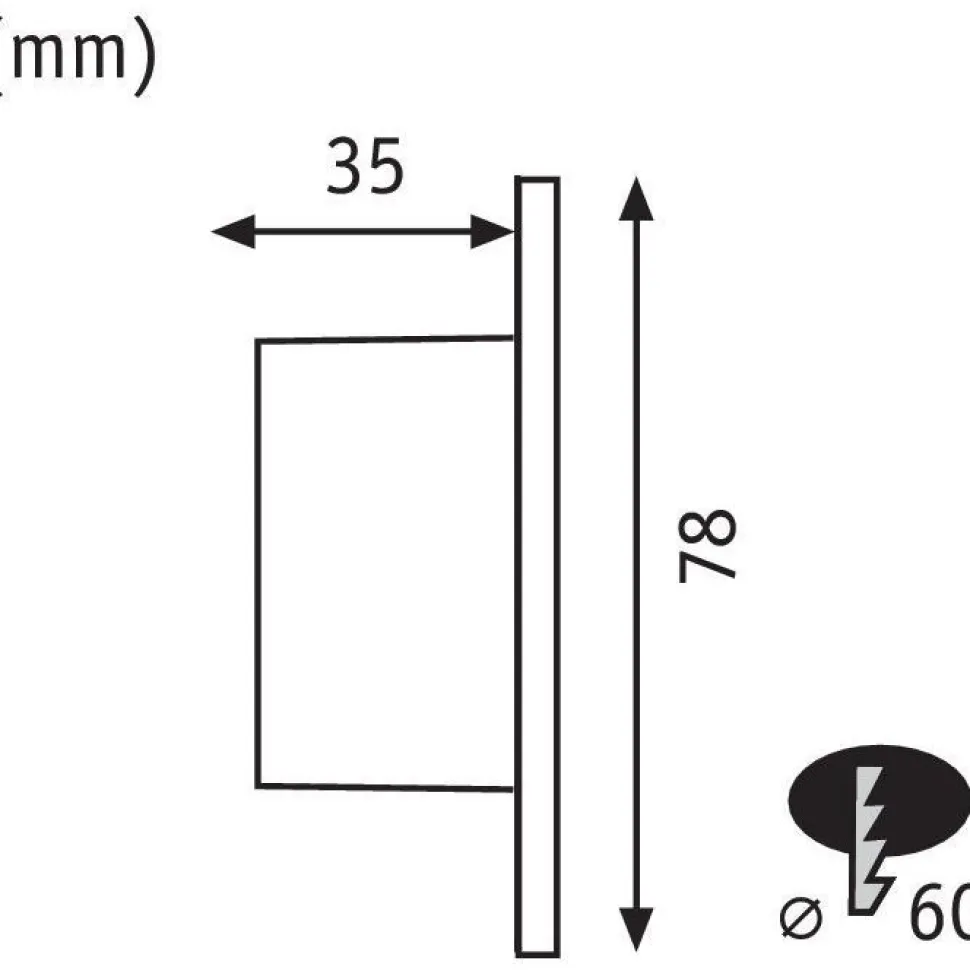 Upotettava LED-seinävalaisin Paulmann, Ø78mm, 1.1W, 65lm, 2700K, valkoinen