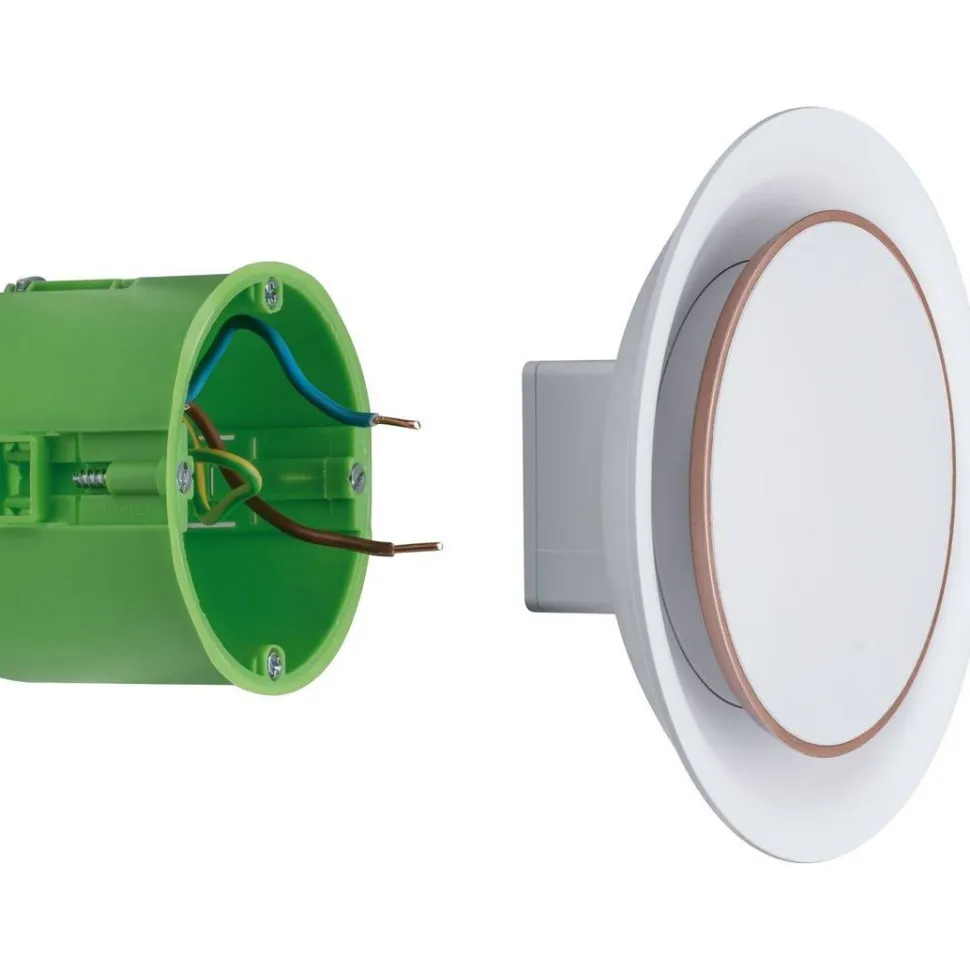 Upotettava LED-seinävalaisin Paulmann Neordic, Ø123mm, 2W, 30lm, 2700K, mattavalkoinen