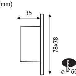 Upotettava LED-seinävalaisin Paulmann, 78x35mm, 1.7W, 65lm, 2700K, valkoinen