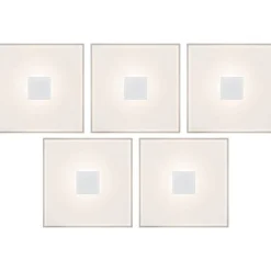 Upotettava LED-seinävalaisinsarja Paulmann LumiTiles, 5 valaisinta, IP44, 10x10cm, 2700K, himmennettävä, valkoinen