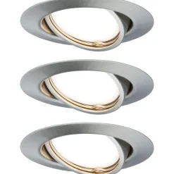 Upotettava LED-valaisin Paulmann Base Coin, 3kpl, Ø90mm, 5W, 370lm, 3000K, himmennettävä, harjattu rauta