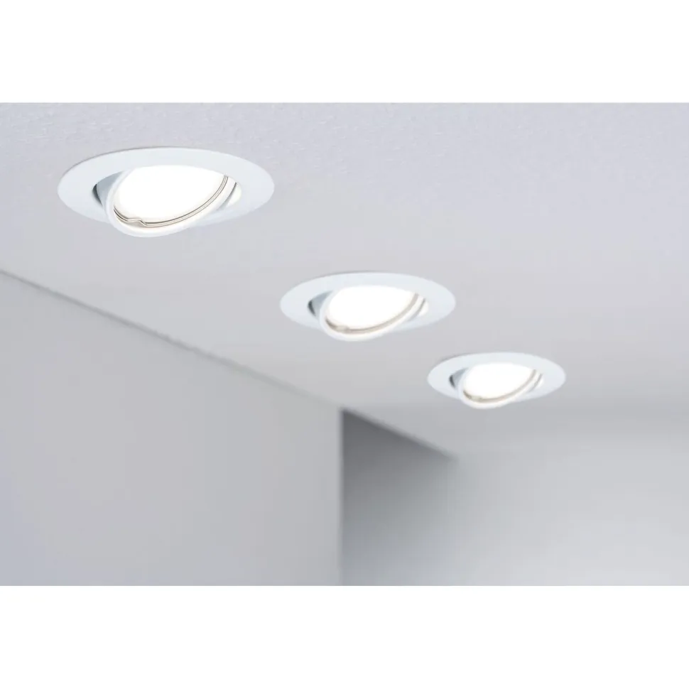 Upotettava LED-valaisin Paulmann Base, Ø90mm, GU10, 5W, 350lm, 3000K, valkoinen