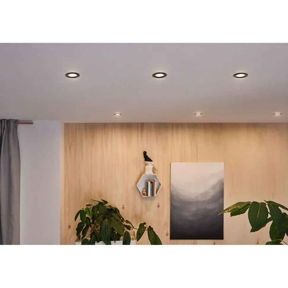 Upotettava LED-valaisin Paulmann Calla, IP65, Ø90mm, 6W, 500lm, 4000K, mattamusta