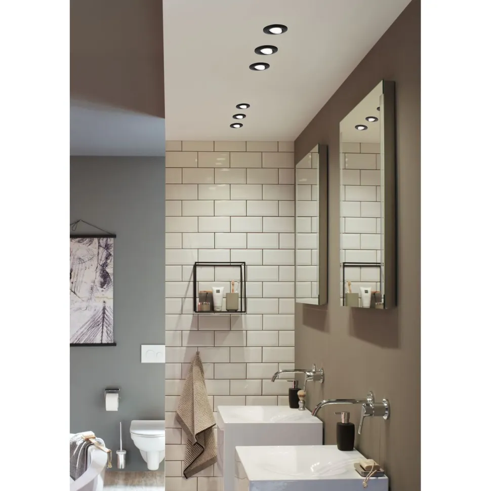 Upotettava LED-valaisin Paulmann Calla, IP65, Ø90mm, 6W, 500lm, 4000K, mattamusta