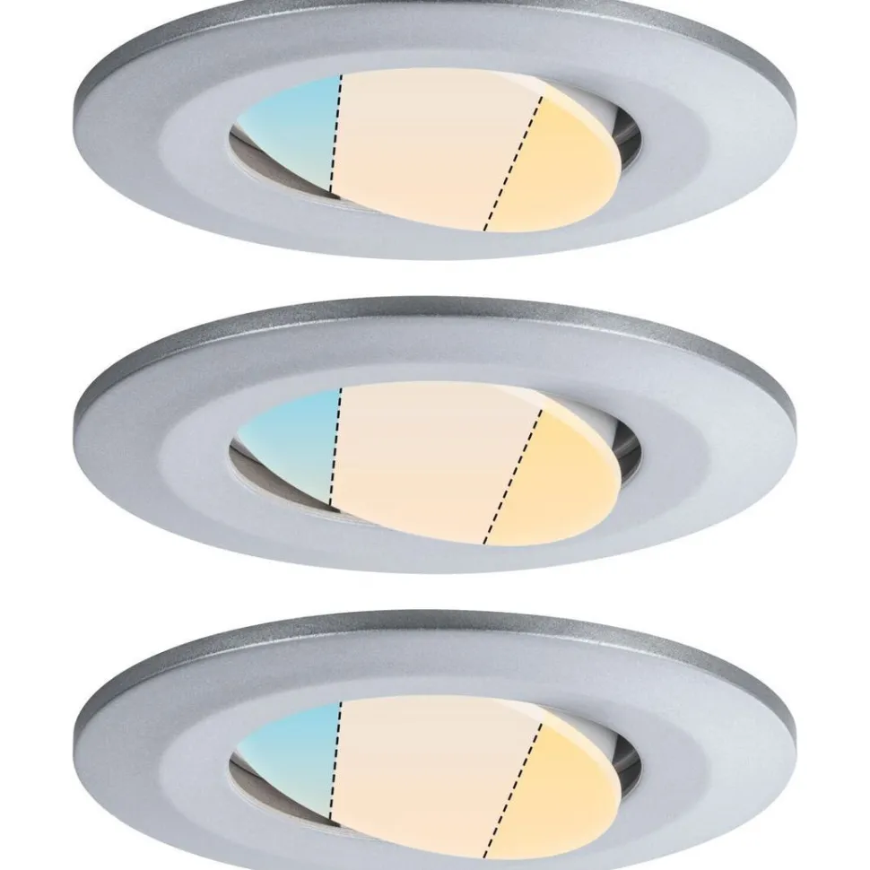 Upotettava LED-valaisin Paulmann Calla, 3kpl, IP65, Ø90mm, 5W, 400lm, säädettävä värilämpötilä, mattakromi