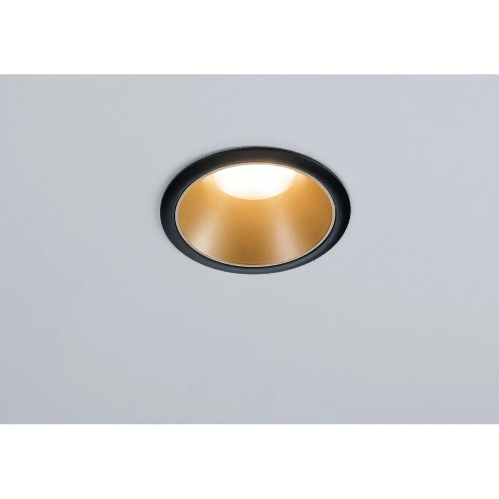 Upotettava LED-valaisin Paulmann Cole Coin, IP44, Ø88mm, 6W, 470lm, 2700K, himmennettävä, valkoinen/kulta
