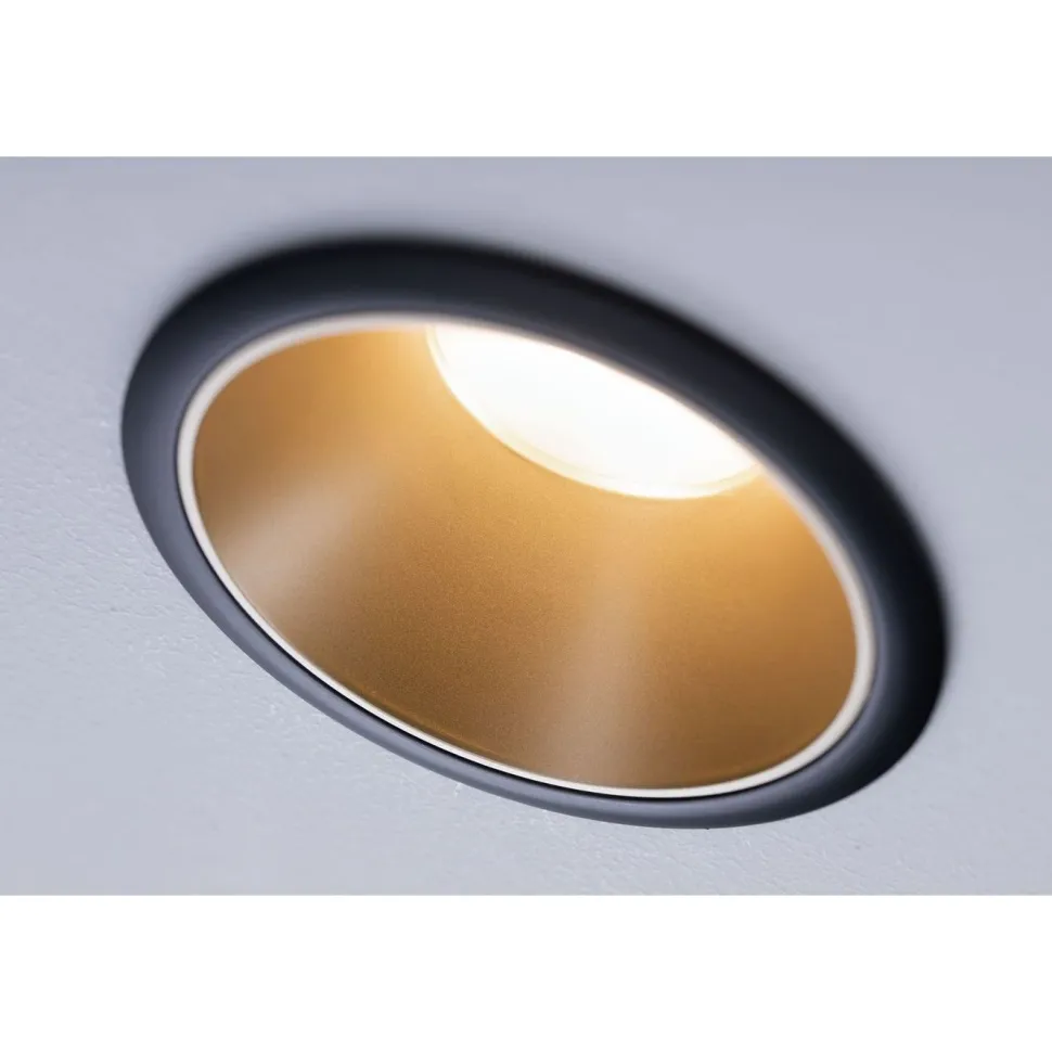 Upotettava LED-valaisin Paulmann Cole Coin, IP44, Ø88mm, 6W, 470lm, 2700K, himmennettävä, valkoinen/kulta