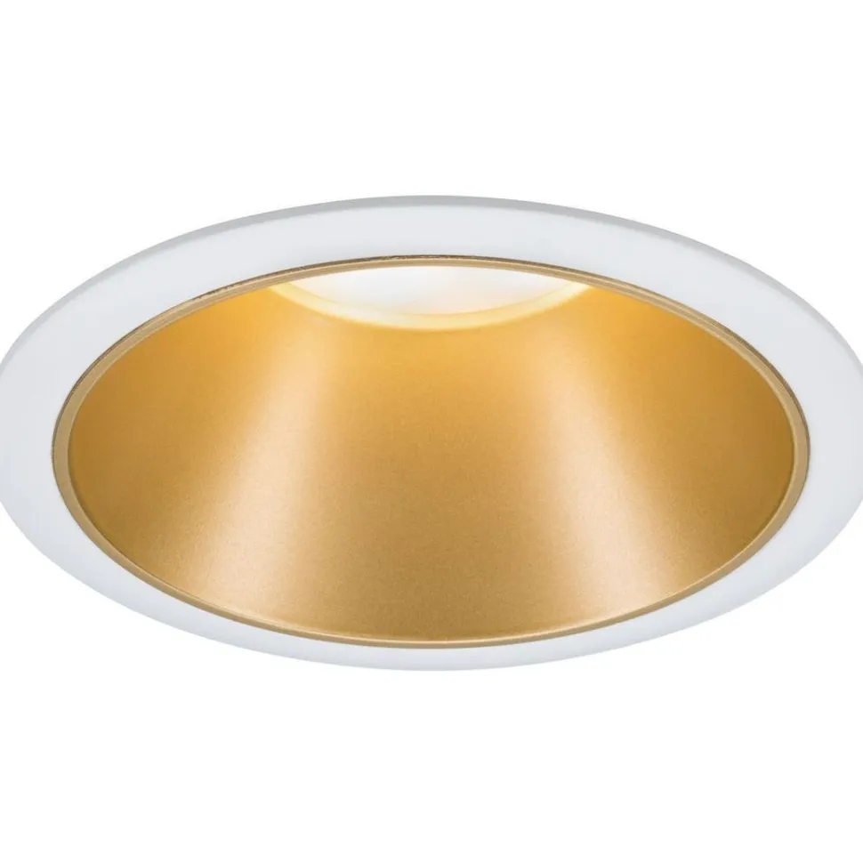 Upotettava LED-valaisin Paulmann Cole Coin, IP44, Ø88mm, 6W, 470lm, 2700K, himmennettävä, valkoinen/kulta