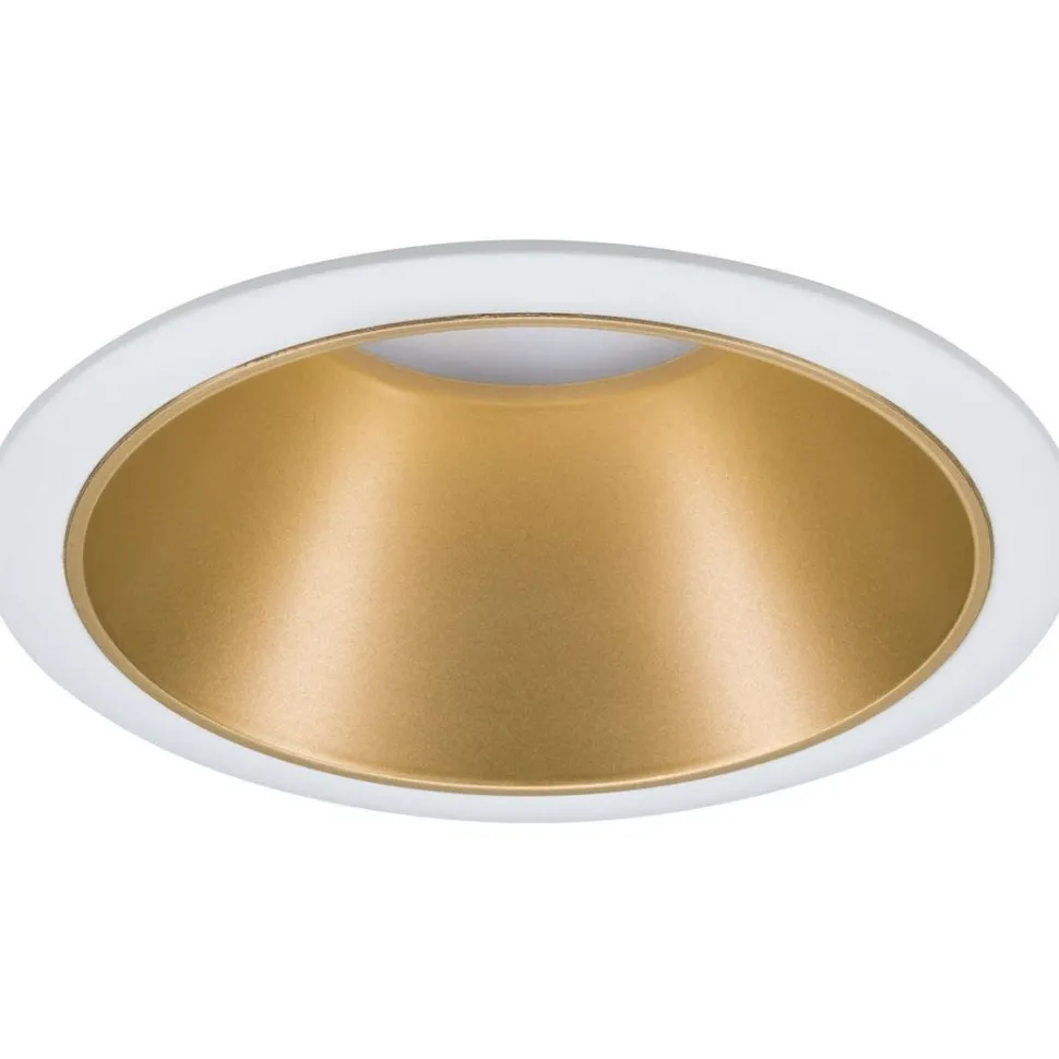 Upotettava LED-valaisin Paulmann Cole Coin, IP44, Ø88mm, 6W, 470lm, 2700K, himmennettävä, valkoinen/kulta