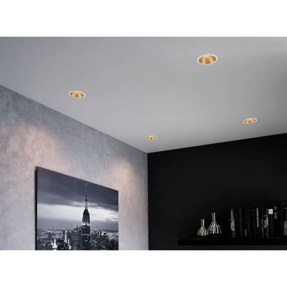 Upotettava LED-valaisin Paulmann Cole Coin, IP44, Ø88mm, 6W, 470lm, 2700K, himmennettävä, valkoinen/kulta