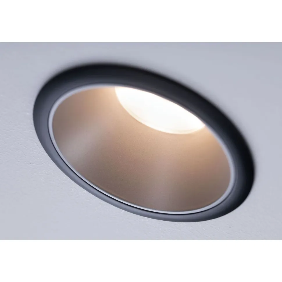 Upotettava LED-valaisin Paulmann Cole Coin, IP44, Ø88mm, 6W, 470lm, 2700K, himmennettävä, valkoinen/kulta