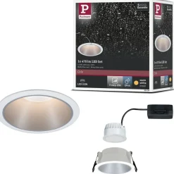Upotettava LED-valaisin Paulmann Cole Coin, IP44, Ø88mm, 6W, 470lm, 2700K, himmennettävä, valkoinen/kulta