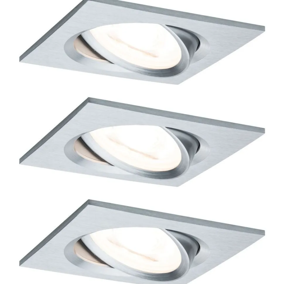 Upotettava LED-valaisin Paulmann Nova Coin, 3kpl, 84x84mm, 6W, 470lm, 2700K, mattavalkoinen