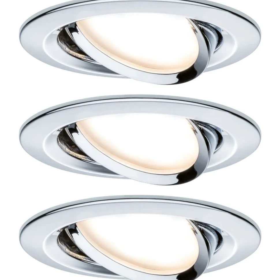 Upotettava LED-valaisin Paulmann Nova Coin, 3kpl, 84x84mm, 6W, 470lm, 2700K, mattavalkoinen