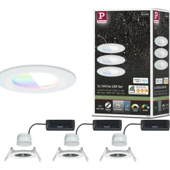 Upotettava LED-valaisin Paulmann Nova Coin, pyöreä, IP44, 78mm, RGBW+, 3x6W, 3x500lm, 230V, alumiini
