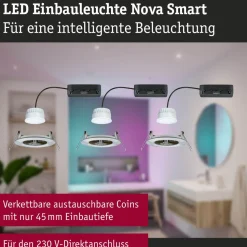 Upotettava LED-valaisin Paulmann Nova Coin, pyöreä, IP44, 78mm, RGBW+, 3x6W, 3x500lm, 230V, alumiini