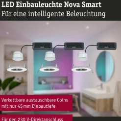 Upotettava LED-valaisin Paulmann Nova Coin, pyöreä, IP44, 78mm, RGBW+, 3x6W, 3x500lm, 230V, alumiini