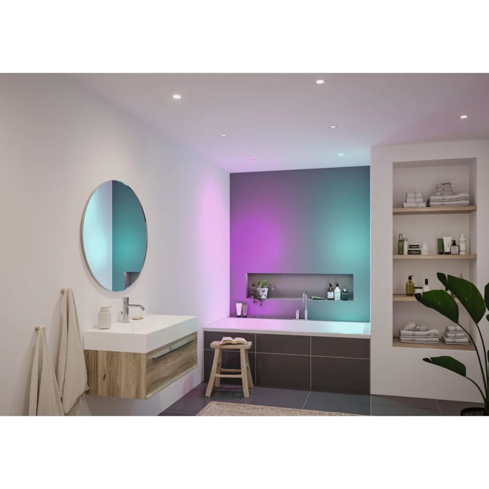 Upotettava LED-valaisin Paulmann Nova Coin, pyöreä, IP44, 78mm, 3x6W, 3x530lm, 230V, säädettävä värilämpötila