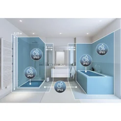 Upotettava LED-valaisin Paulmann Nova Coin, pyöreä, IP44, 78mm, 3x6W, 3x530lm, 230V, säädettävä värilämpötila