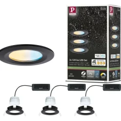 Upotettava LED-valaisin Paulmann Nova Coin, pyöreä, IP44, 78mm, 3x6W, 3x530lm, 230V, säädettävä värilämpötila