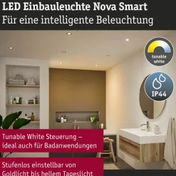 Upotettava LED-valaisin Paulmann Nova Coin, pyöreä, IP44, 78mm, 3x6W, 3x530lm, 230V, säädettävä värilämpötila