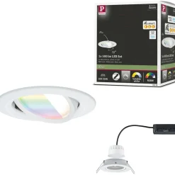 Upotettava LED-valaisin Paulmann Nova Coin, pyöreä, 84mm, 50°, RGBW+, 6W, 500lm, 230V, alumiini