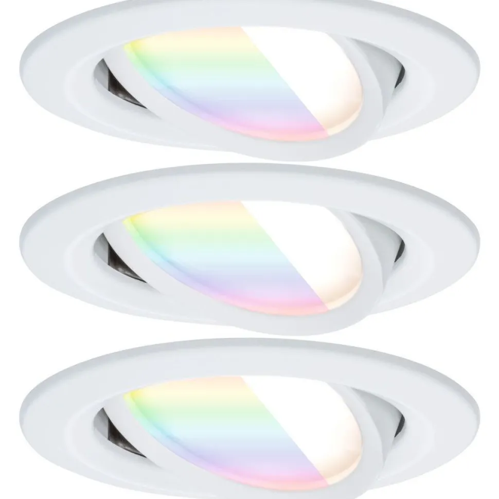 Upotettava LED-valaisin Paulmann Nova Coin, pyöreä, 84mm, 50°, RGBW+, 3x6W, 3x500lm, 230V