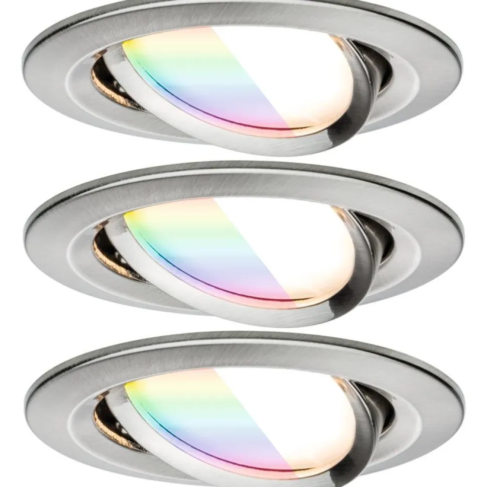Upotettava LED-valaisin Paulmann Nova Coin, pyöreä, 84mm, 50°, RGBW+, 3x6W, 3x500lm, 230V