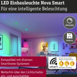 Upotettava LED-valaisin Paulmann Nova Coin, pyöreä, 84mm, 50°, RGBW+, 3x6W, 3x500lm, 230V