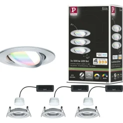 Upotettava LED-valaisin Paulmann Nova Coin, pyöreä, 84mm, 50°, RGBW+, 3x6W, 3x500lm, 230V