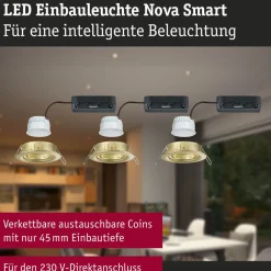 Upotettava LED-valaisin Paulmann Nova Coin, pyöreä, 84mm, 50°, RGBW+, 3x6W, 3x500lm, 230V
