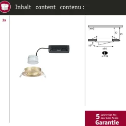 Upotettava LED-valaisin Paulmann Nova Coin, pyöreä, 84mm, 50°, RGBW+, 3x6W, 3x500lm, 230V