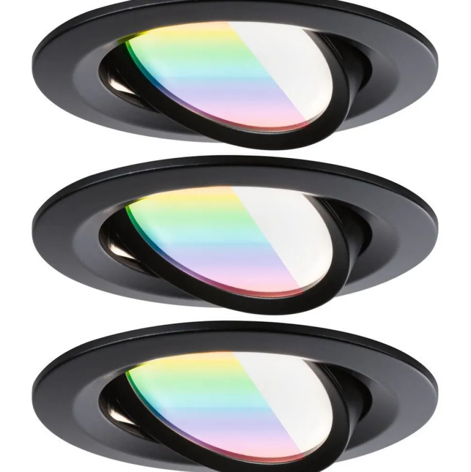 Upotettava LED-valaisin Paulmann Nova Coin, pyöreä, 84mm, 50°, RGBW+, 3x6W, 3x500lm, 230V