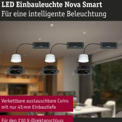 Upotettava LED-valaisin Paulmann Nova Coin, pyöreä, 84mm, 50°, RGBW+, 3x6W, 3x500lm, 230V